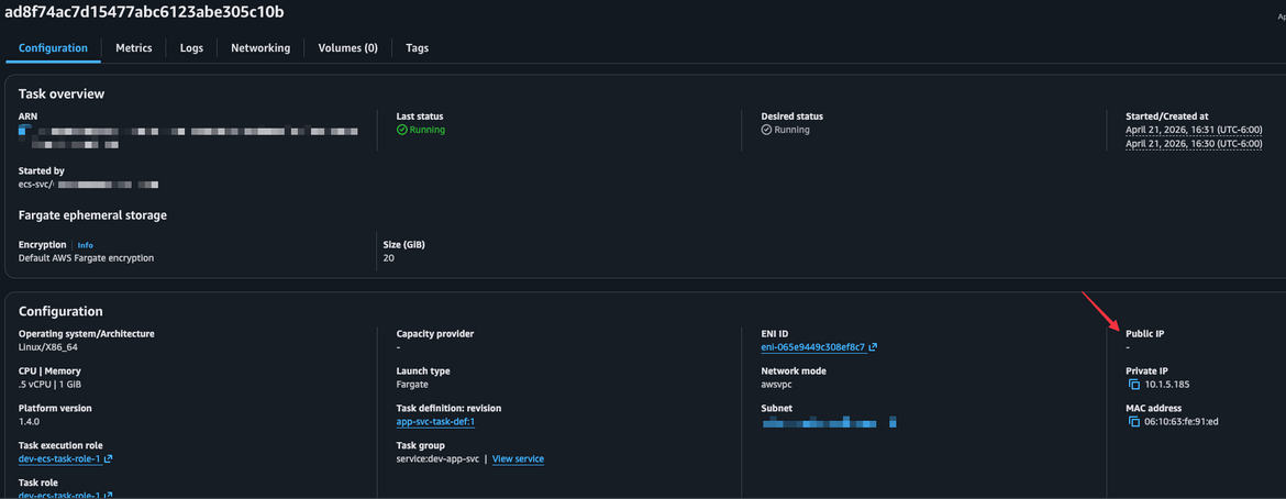 ECS task with private IP only and no public IP